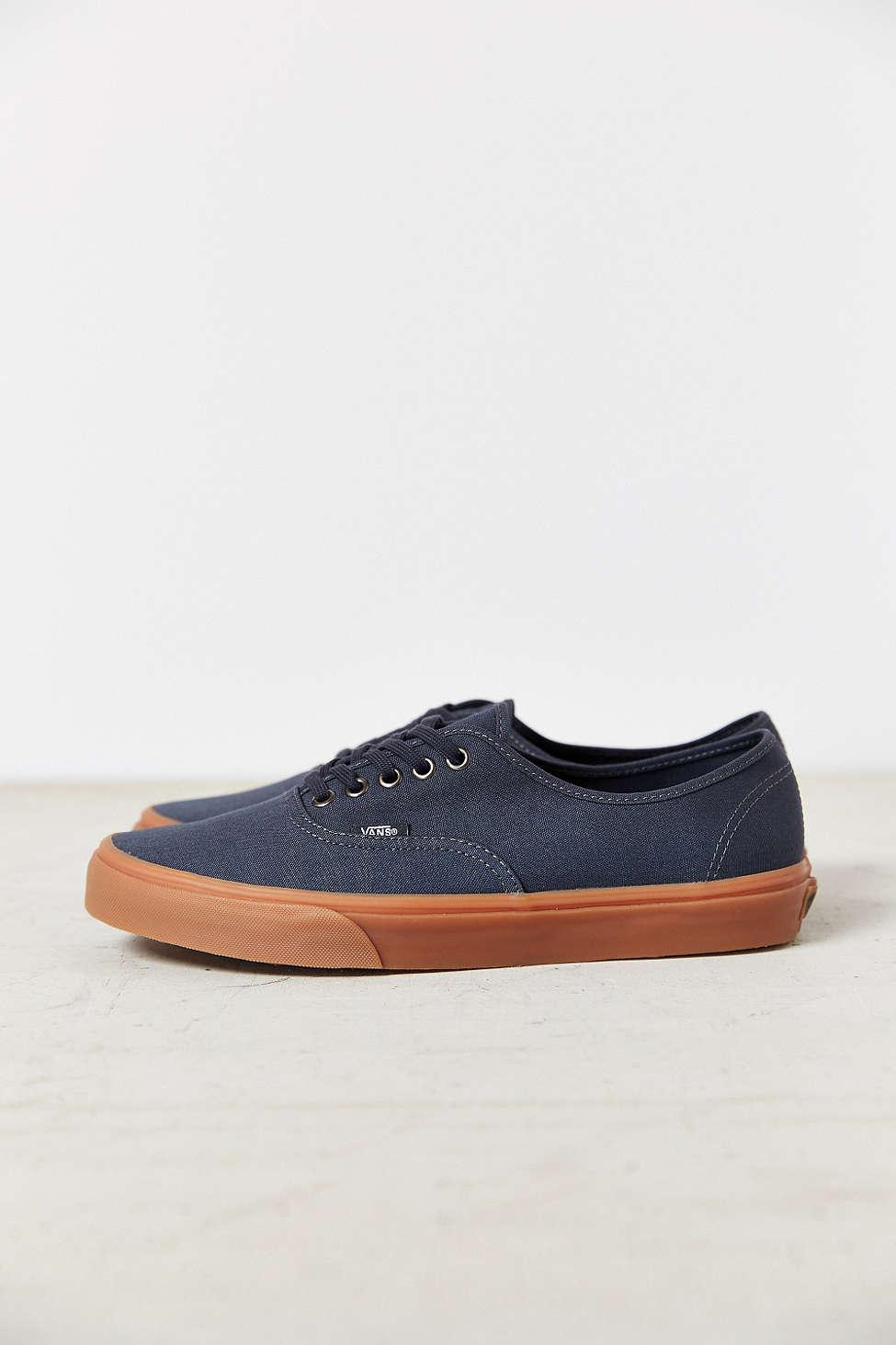 Navy blue vans gum cheap sole